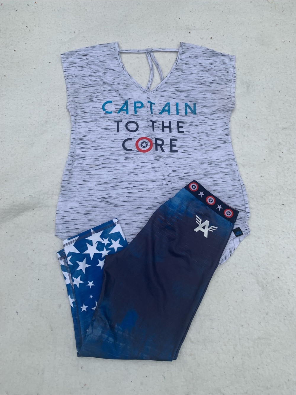 Marvel Disney Captain America shirt leggings set